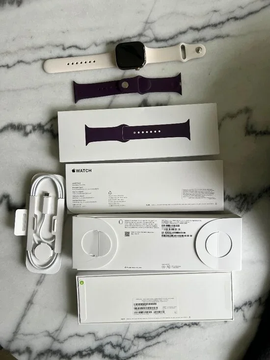 Apple Watch Series 10 GPS +Cellular 46mm Gold Titanium Case with Sport Band S/M