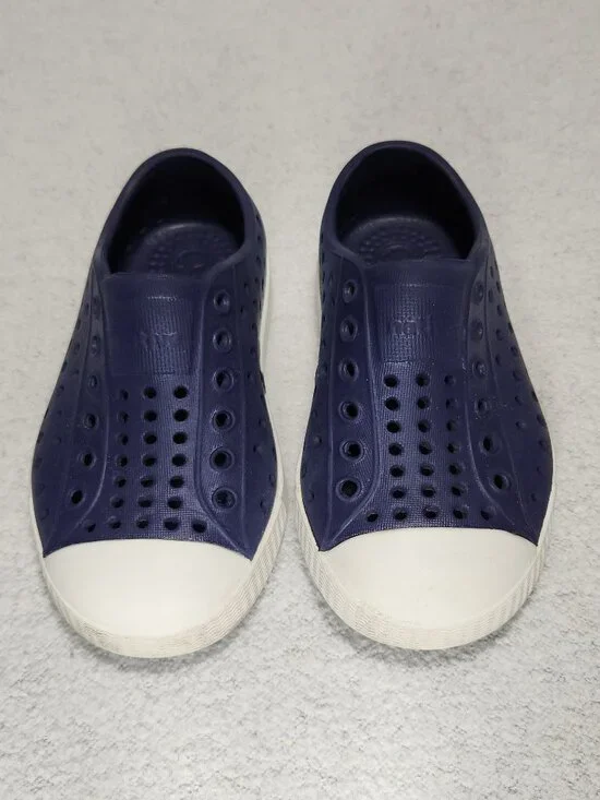 Native Kid's Navy Blue Jefferson slip-on shoes Toddler Size C7
