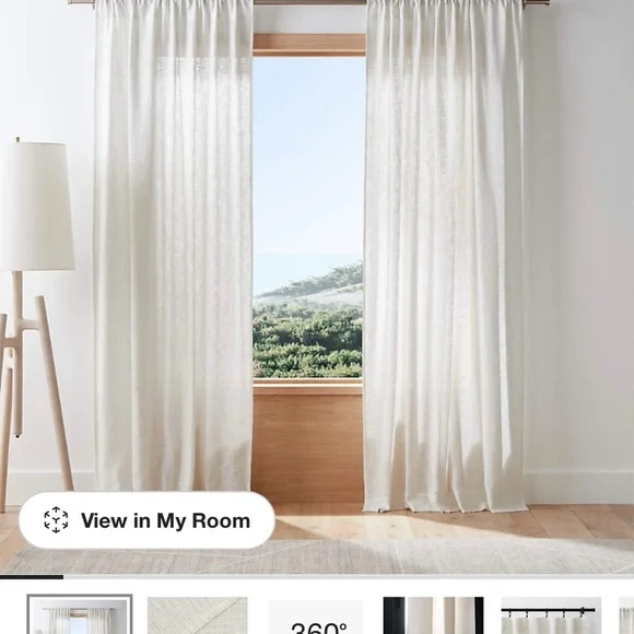 Crate & Barrel Lindstrom Sheer Ivory Curtain Panels