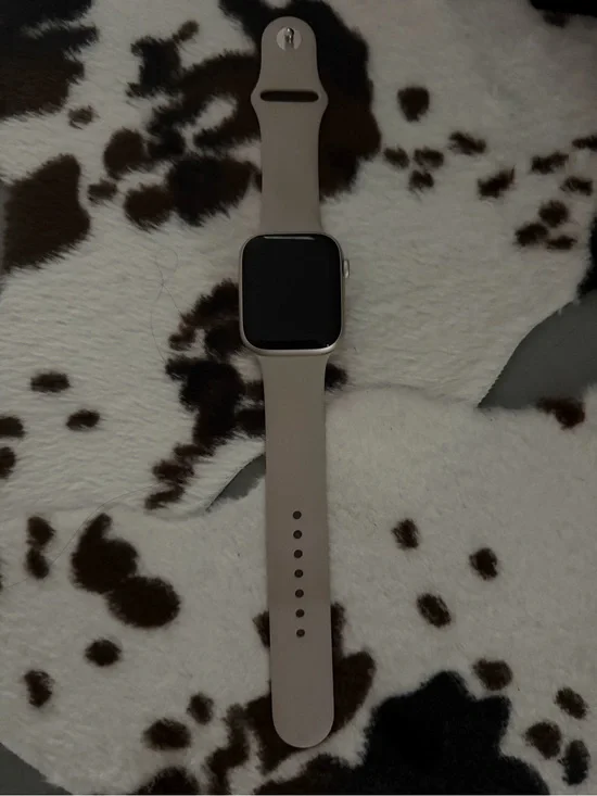 Apple Smartwatch with Beige Silicone Band