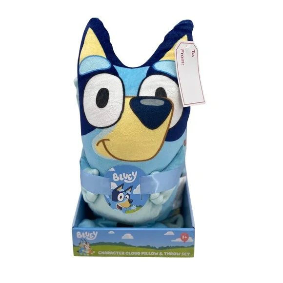 Bluey Character Cloud Pillow and Throw Set Blue Fleece Blanket 40x50 Northwest