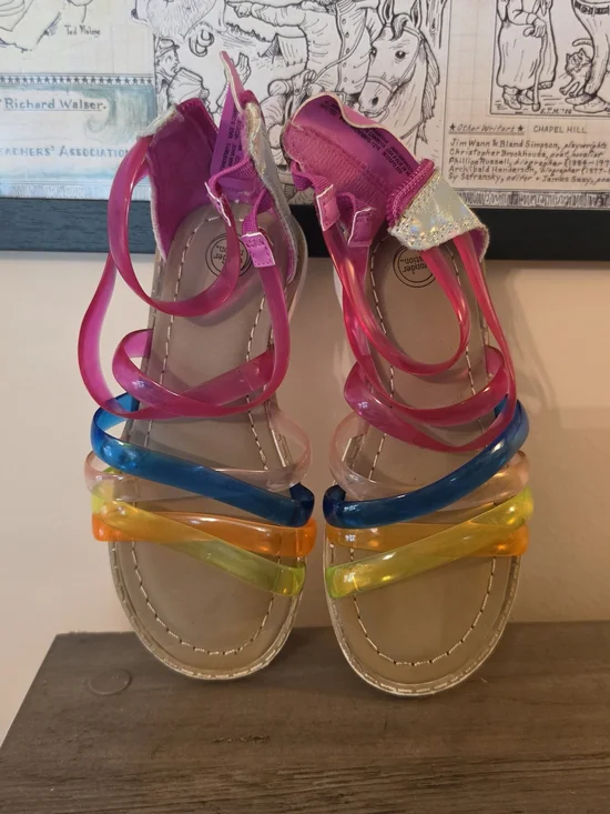 wonder nation Pink Rainbow Jelly Strap Sandals