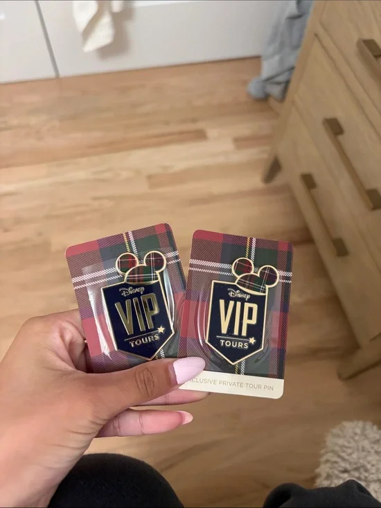 LIMITED Disney VIP Tours Exclusive Private Tour Pins Set of 2 Plaid Mickey Rare