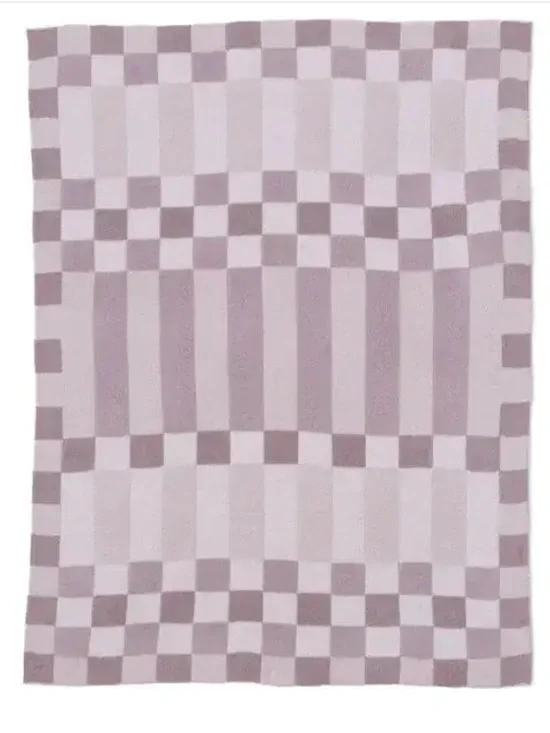 Barefoot Dreams® CozyChic Checkerboard Throw Blanket Faded Rose Multi, DISPLAY