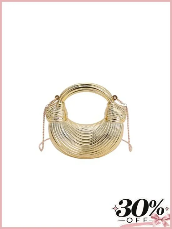 Mini Crescent Acrylic Crossbody Bag Clutch with Chain Strap
