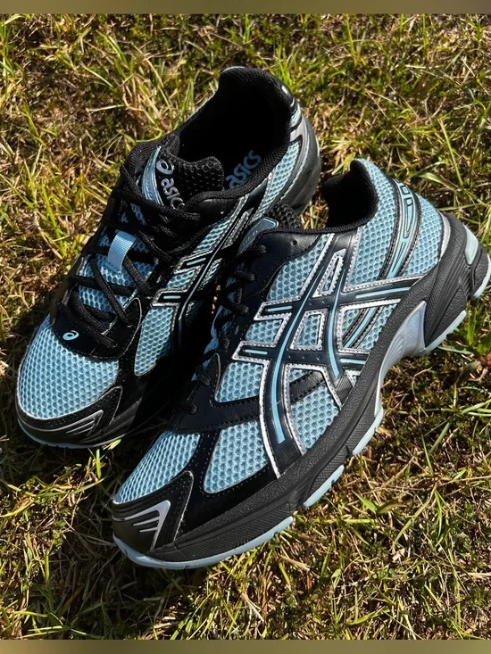 CLEAN Asics size 11 Womens Gel-1130 Black Ice Blue shoes