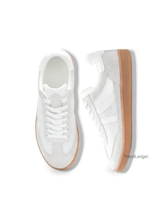 Women's Suede Mesh Slip On Fashion Sneakers Breathable Comfort Walking