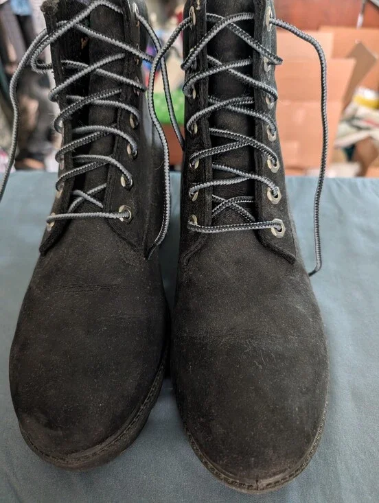 Timberland Men's Black Suede Work Boots Steel Toe