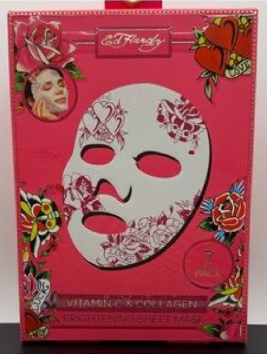 🔥 2/20: Ed Hardy set of 7 glow up Brightening Vitamin C & Collagen Sheet Masks