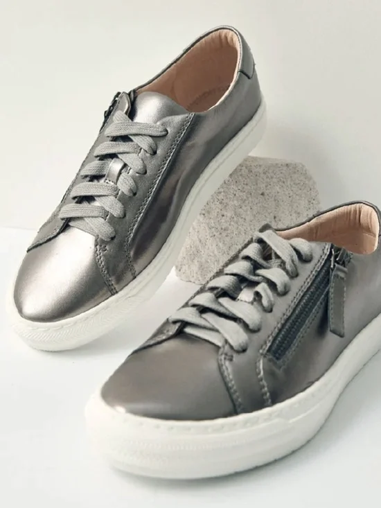 FRANKIE4 Billie Gunmetal Leather Sneakers - 8.5