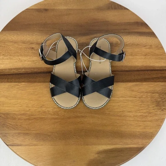 New NWOB Girls Little Kids‎ Tucker + Tate Tarya Black Strappy Sandals Size 9 C