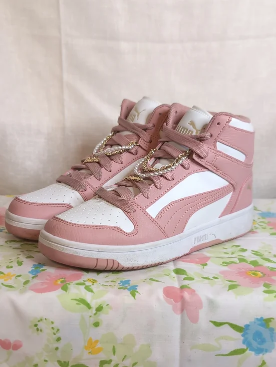 Puma Rebound Layup Luminous Bling Ring Hi-Top womens 7