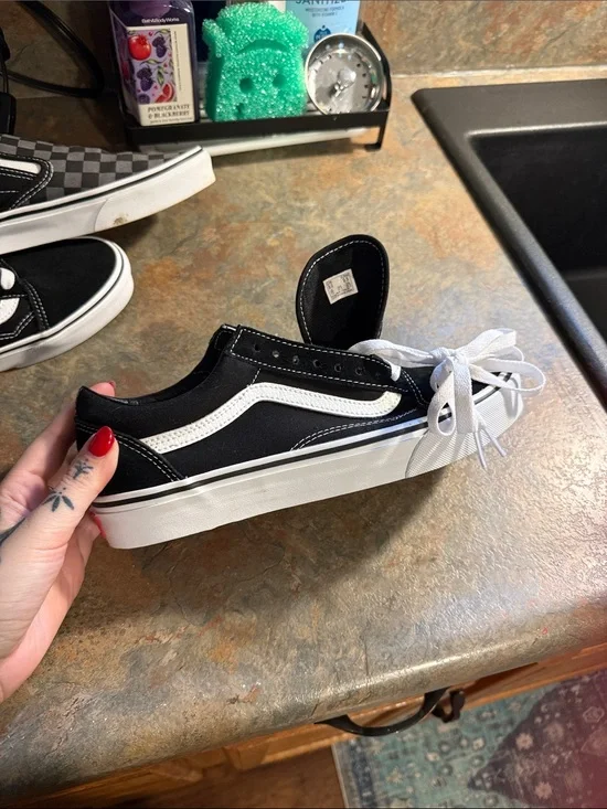 Vans Black and White Low-Top Skate Sneaker