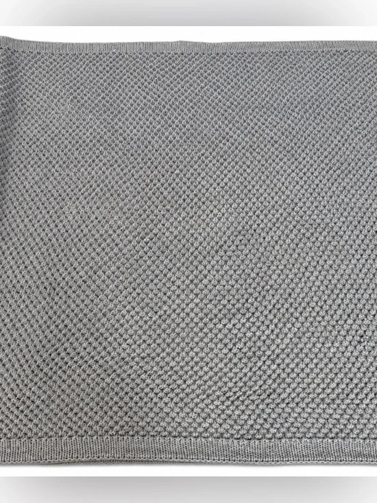 Pottery Barn Gray Textured Knit Throw Blanket 54x59