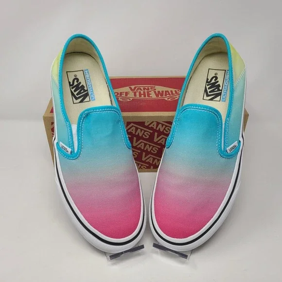 Vans Slip-On Sf Women 10 Multicolor Ombre Rainbow UltraCush VN0A3MVD4Y0