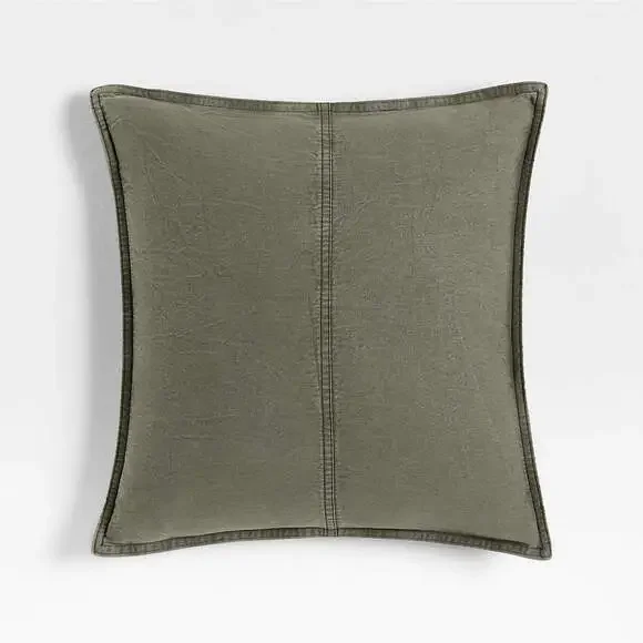 Crate&Barrel Green Pillow Cover – Cotton Denim – 2 Available – NWOT