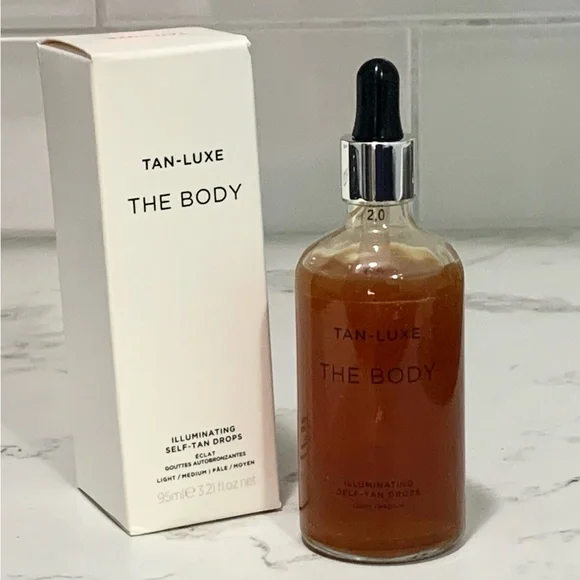 90 ml, 3.21 oz Light-Medium Tan Luxe The Body self tan drops NIB