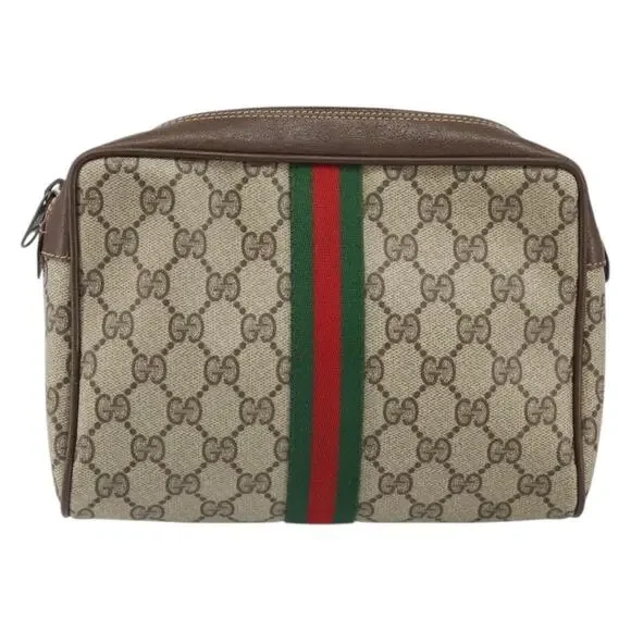 Gucci GG Supreme Web Clutch Bag Beige