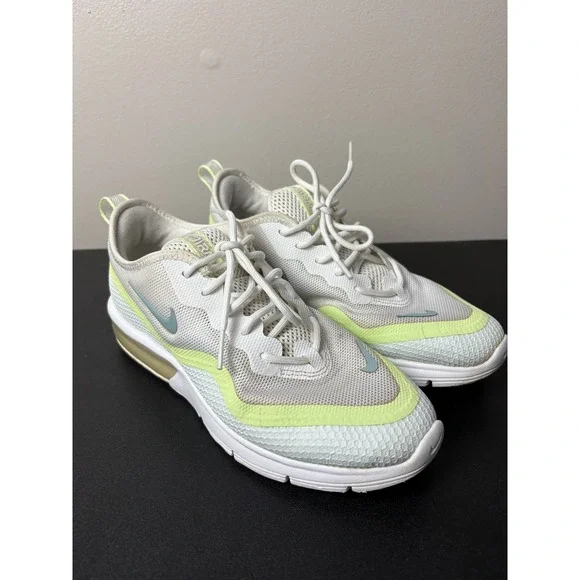 Nike Air Max Sequent 4.5 Women 5.5 White Volt BQ8824-102 Good Running Sneakers