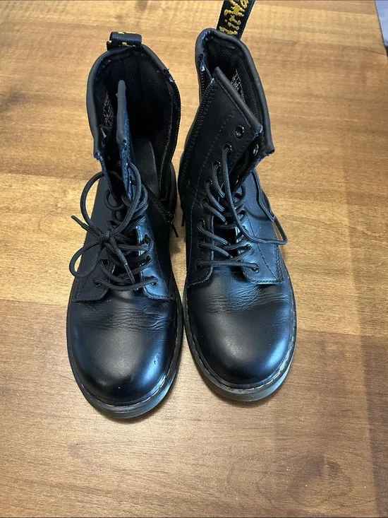 Dr. Martens Black Leather Lace-Up Combat Boots