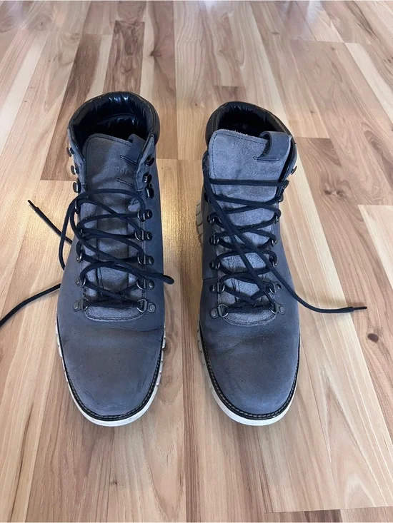 Cole Haan Men's Gray Suede Lace-Up Boots Winter Water Resistant size 13