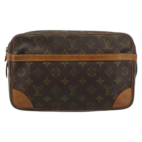 Louis Vuitton Monogram Compiegne 28 Clutch Bag Brown