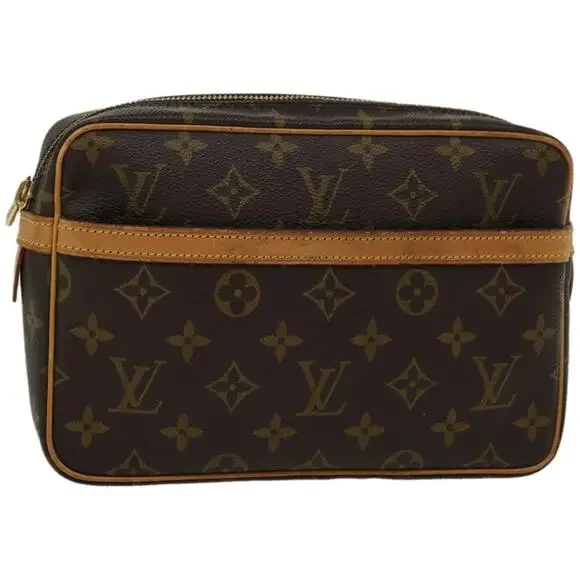 Louis Vuitton Monogram Compiegne 23 Clutch Bag Brown