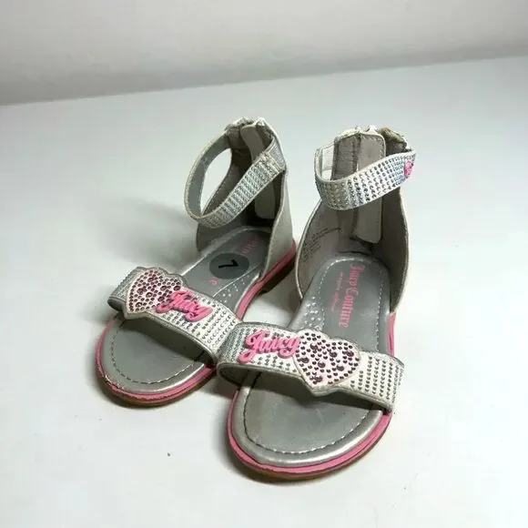 Juicy Couture Toddler Sandals, pink and silver! Size 7