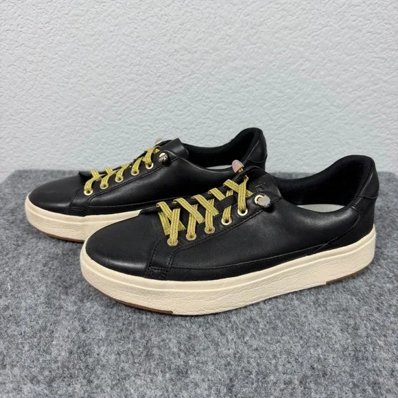 Kizik Vegas Hands Free Sneakers Womens 8 Mens 6.5 Black Gold Leather EUC