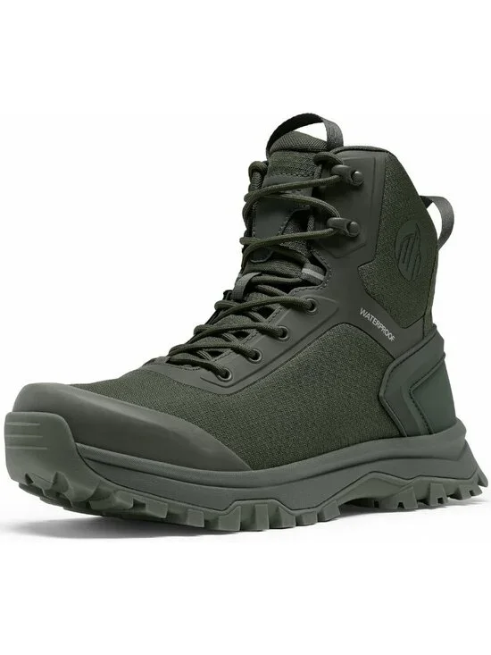 Lightweight Waterproof Tactical Boots for Men | Side Zipper Work Footwear