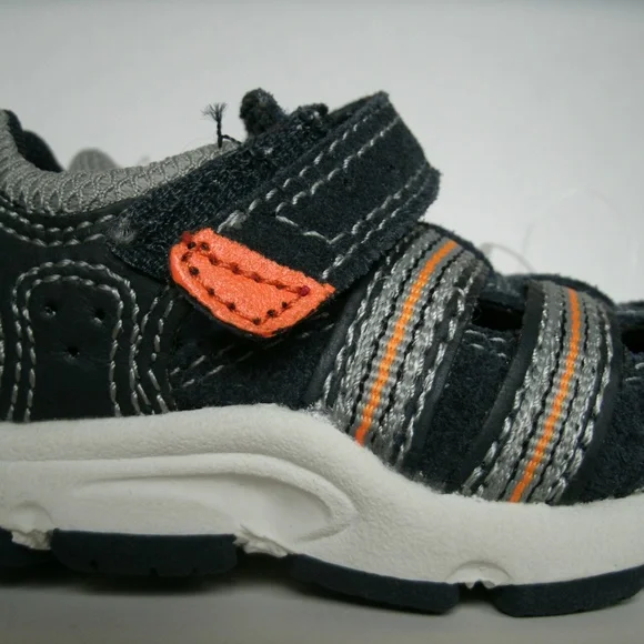 Genuine Kids Oshkosh Boys Sandals Closed Toe Blue Orange Size 2 Baby New