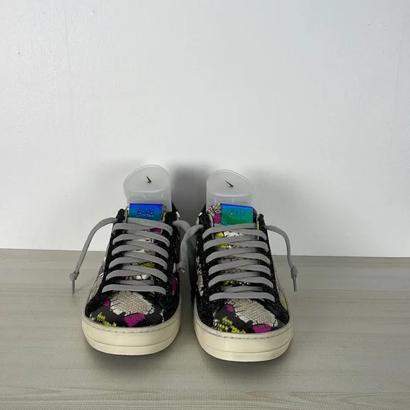 P448 women's S-21 John-W multicolor lace up snakeskin low top sneaker Size 7.5-8