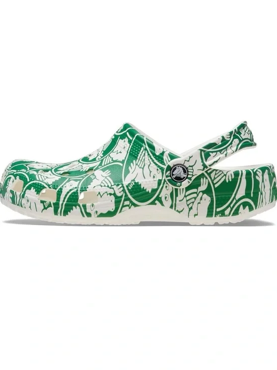Crocs Unisex-Child Classic Graphic Clog - Green Ivy - Size 7 Toddler