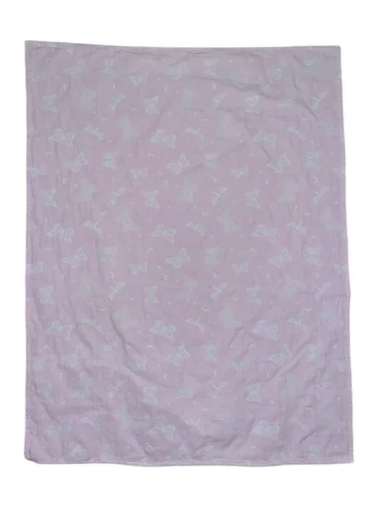 Peacock Alley Butterfly Moon Pink Baby Coverlet Blanket Matelasse Portugal 30x37