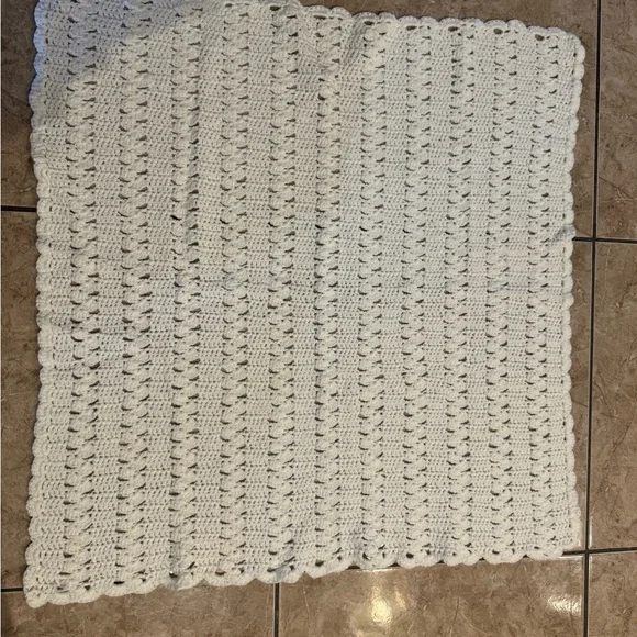 Handcrafted Vintage White Crochet Blanket