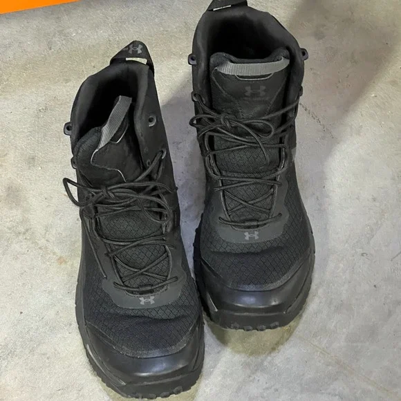 Under Armour Micro G Valsetz Tactical Boots Mens 7.5 Black Mid Top Zip