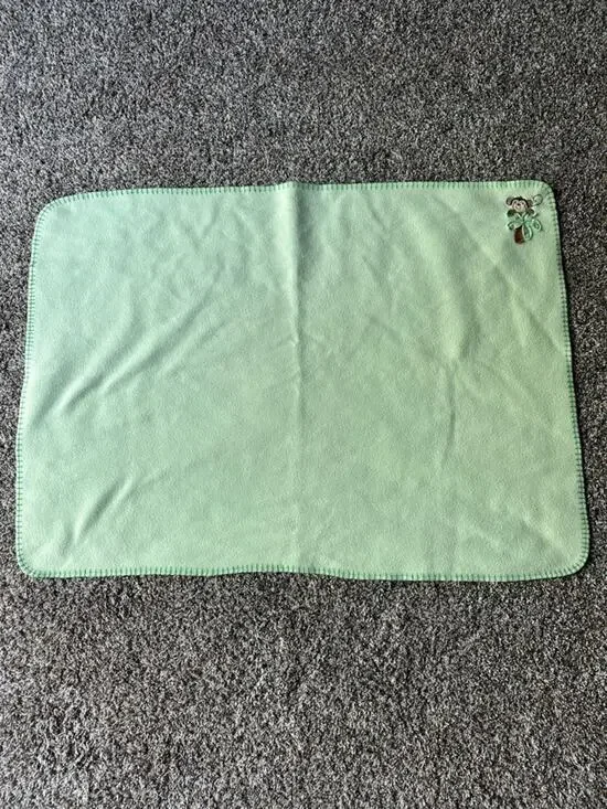 Parents Choice green fleece monkey blanket
