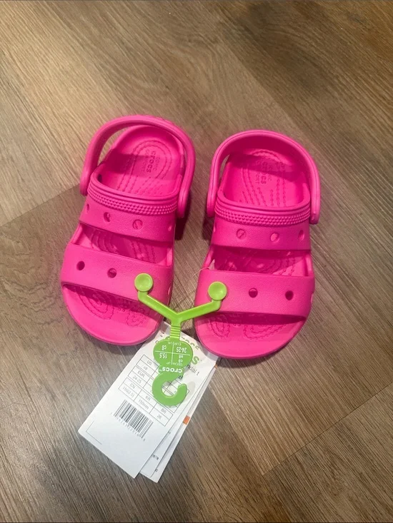 CROCS Kids' Bright Hot Pink Dual-Strap Sandals