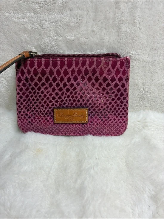 Dooney & Bourke Fuchsia Snake-Print Wristlet