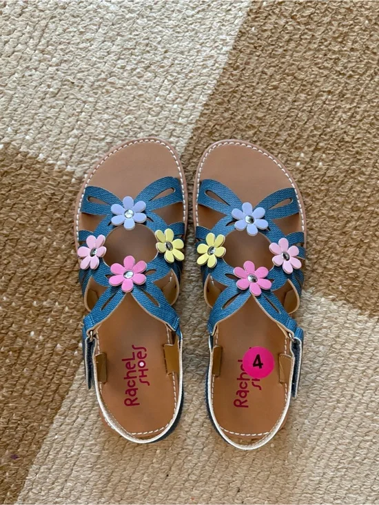 Rachel Shoes Floral Sandals, 4, NWOT