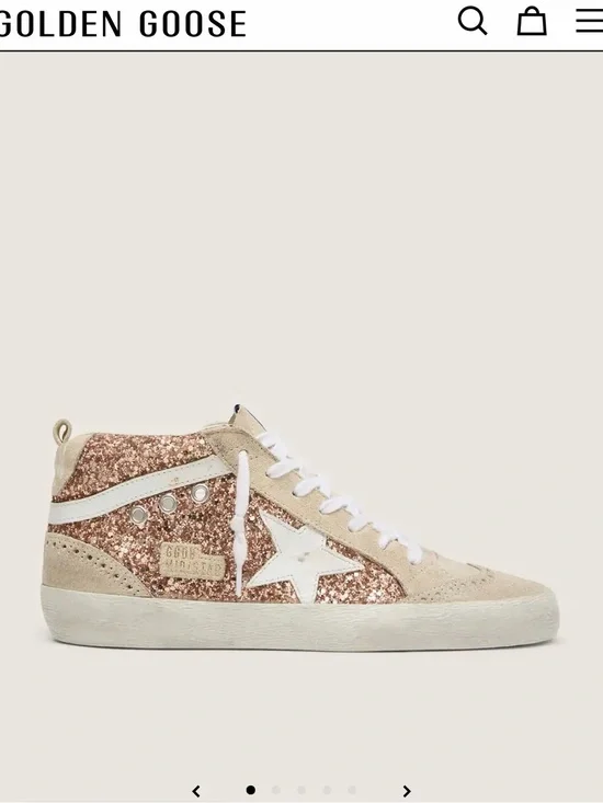 Authentic Golden Goose Mid Star Pink Glitter/Rose Gold