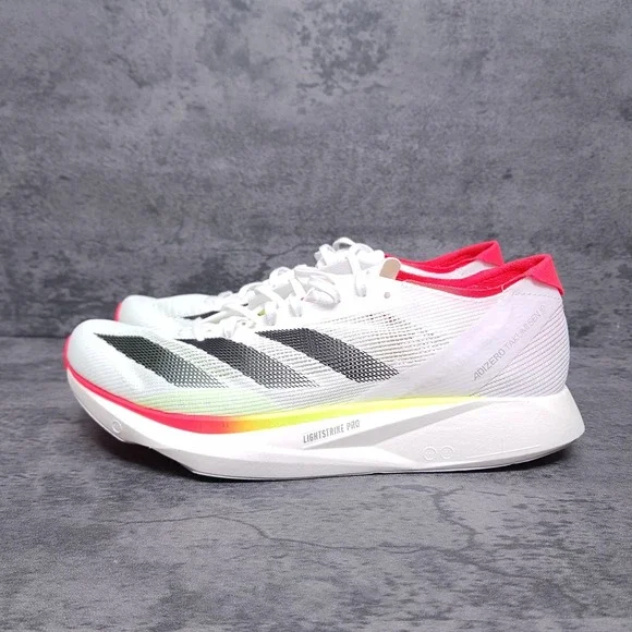 ADIDAS Adizero Takumi Sen 10 Running Shoes Womens 8.5 White Black Lucid Red