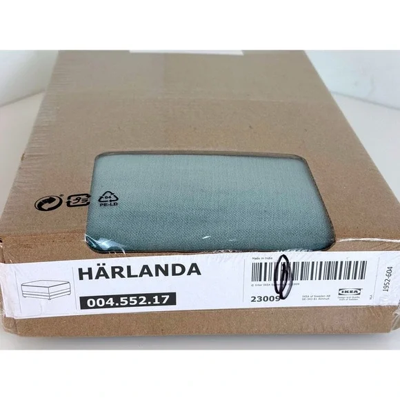Ikea HARLANDA Footstool Ottoman w/Storage Cover Ljungen Light Green 004.552.17