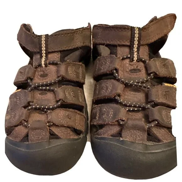 KEEN Toddler Boy Girl 12 Targchee II Active Sport Sandals 1009996 Brown Leather‎