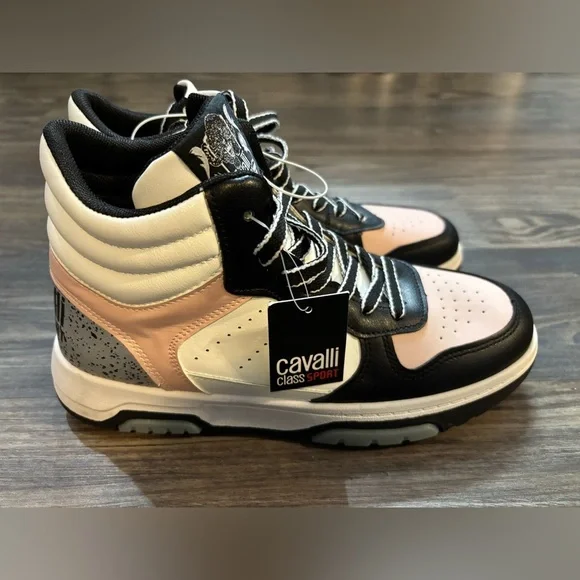 NEW Cavalli Class Sport Women’s Size 7‎ Rose Hi-Top Sneakers