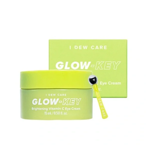 I Dew Care Glow-Key Brightening Vitamin C Eye‎ Cream + De-Puffing Applicator NWB