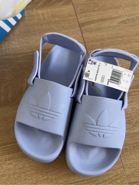 adidas Kids Lavender Slide Sandals with Heel Strap