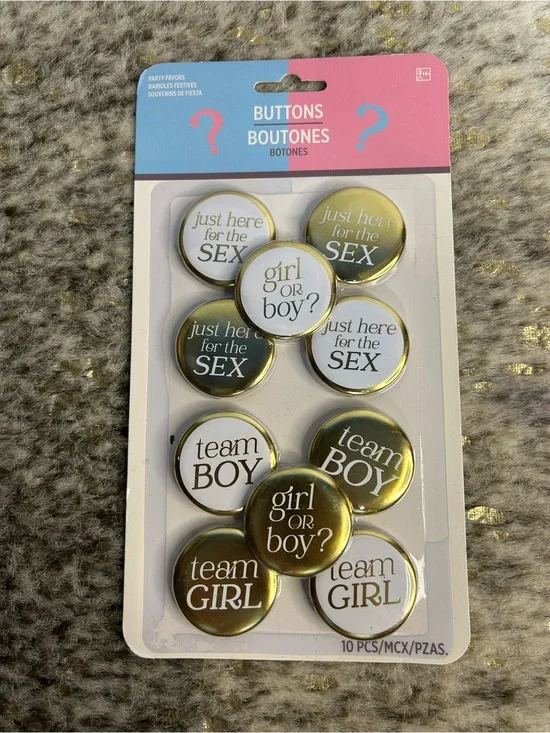 5 for $25🔥Baby Shower Buttons- Set‎ of 10- New