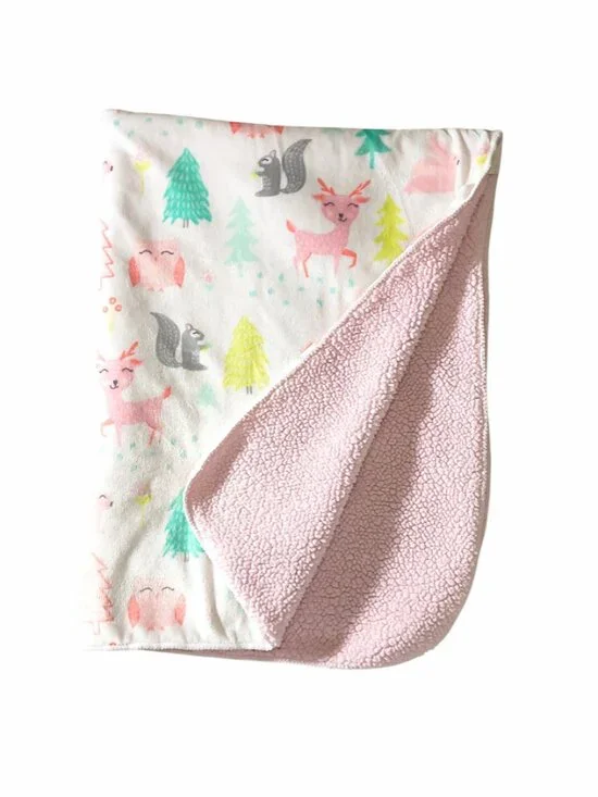 Cloud Island Target Woodland Owl Deer Pink Sherpa Lovey Security Blanket 29
