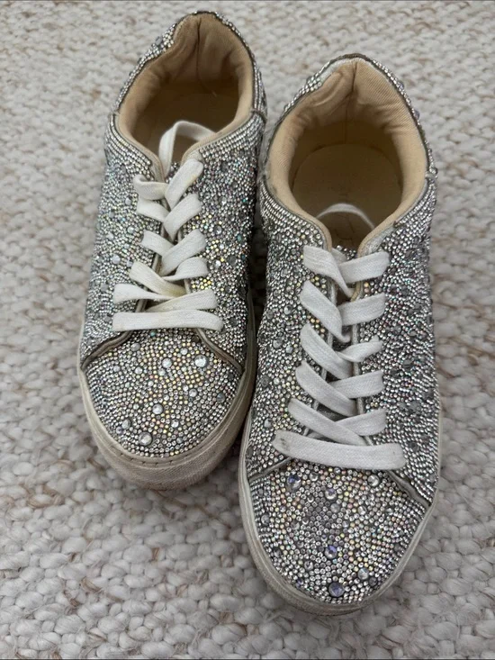Betsey Johnson Sidny Crystal Pave’ Platform sneaker
